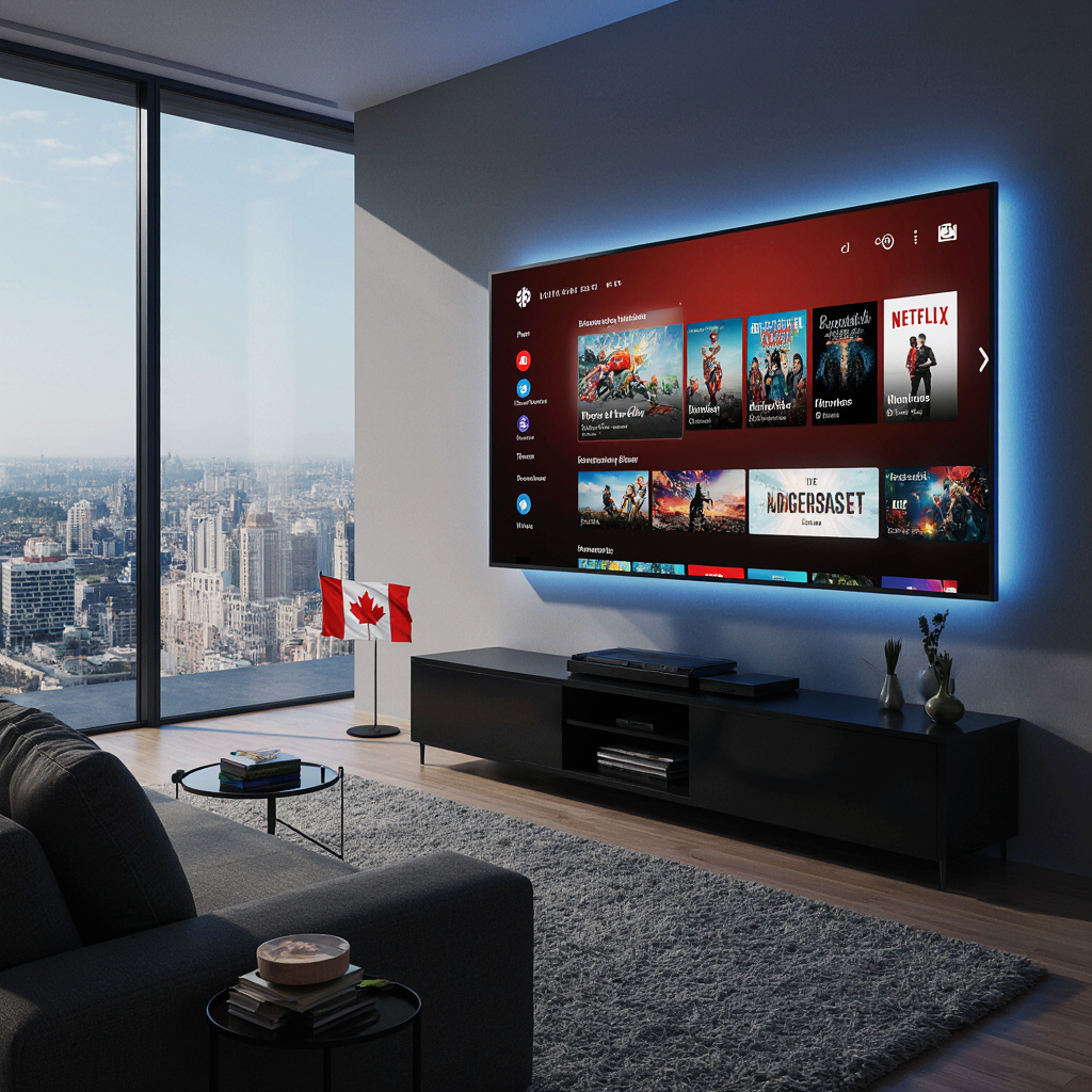 Best IPTV Apps Canada displayed on Smart TV with live channels and streaming interface